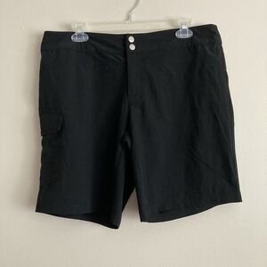 Coolibar Womens Shorts UPF 50+ Black Size 10 Side Pocket Outdoor Beach Active